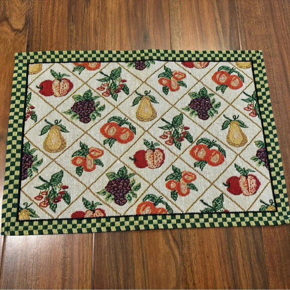 Set of 4 Fruit Mosaic Vintage Placemats